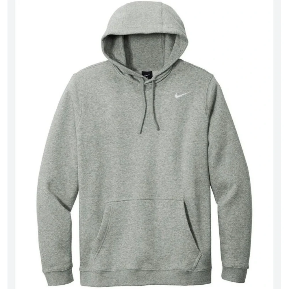 Nike‎ Men's Size L Club Fleece Gray Pullover Hoodie Sweatshirt CJ1611-063 NWT
